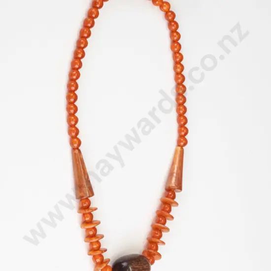 orange beaded necklace