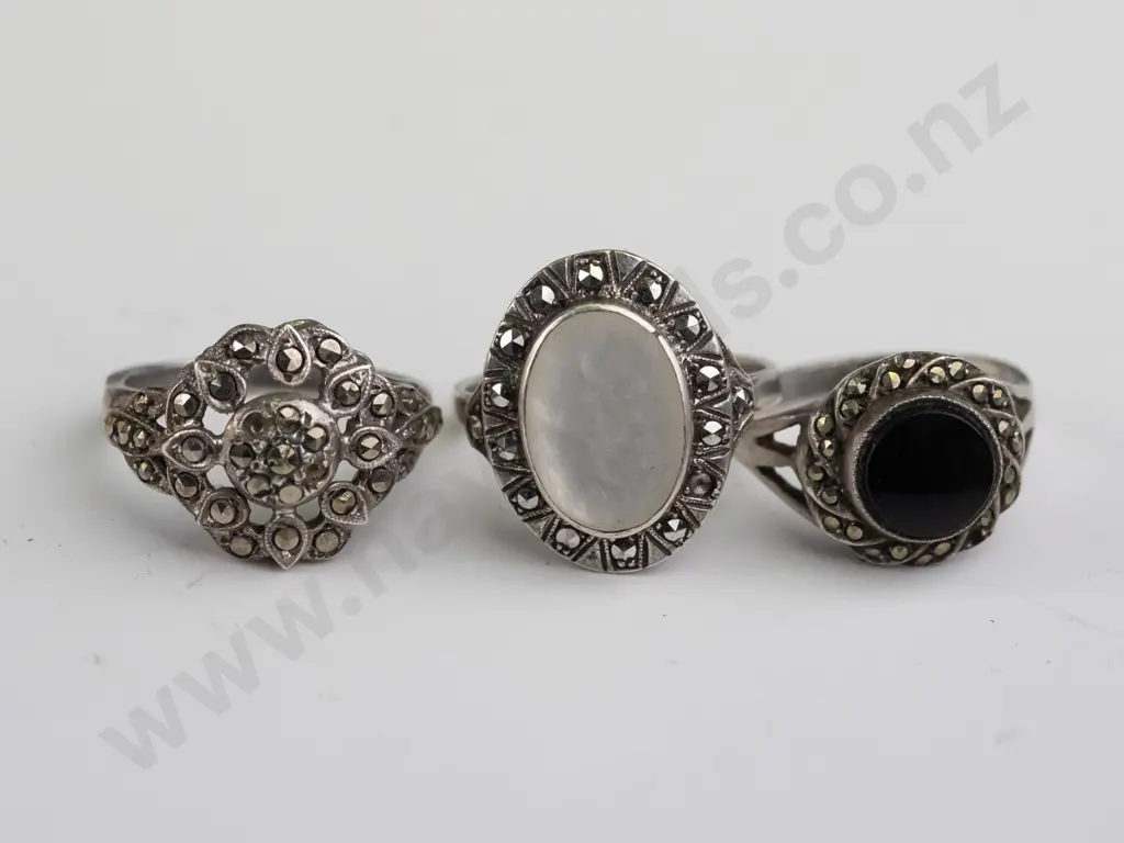 3 silver rings all stamped Image 1++