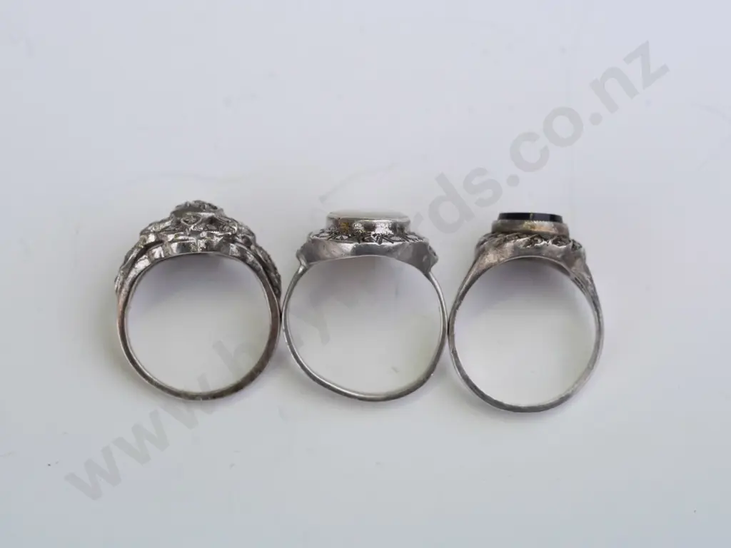 3 silver rings all stamped Image 1++