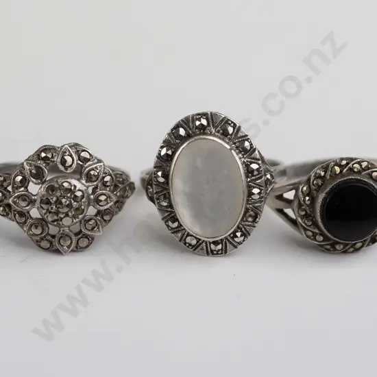 3 silver rings all stamped