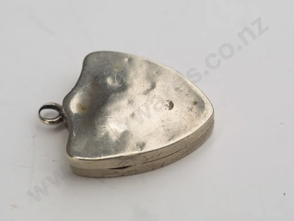 silver shield locket no mark or chain Image 1++