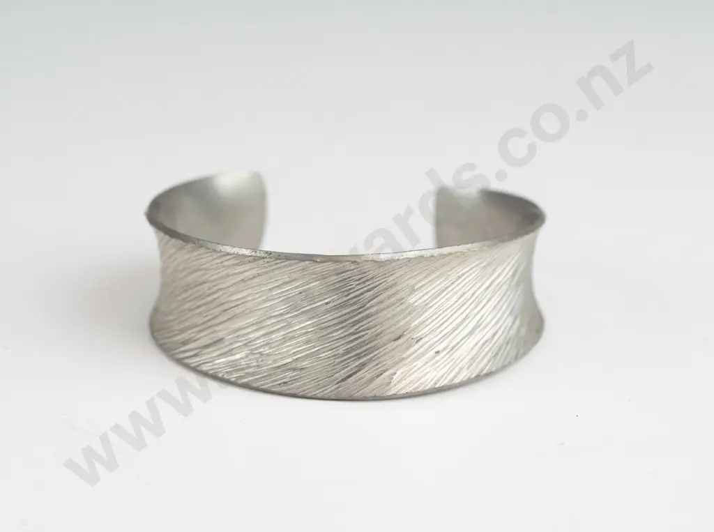 pewter cuff bangle stamped 'Jorgen Jensen Denmark 57' Image 1++
