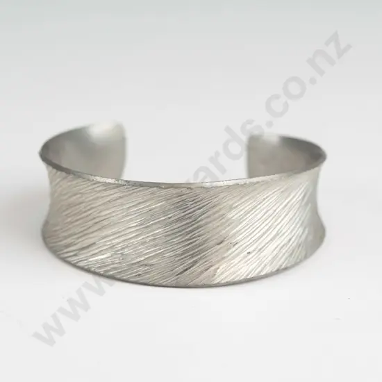 pewter cuff bangle stamped 'Jorgen Jensen Denmark 57'