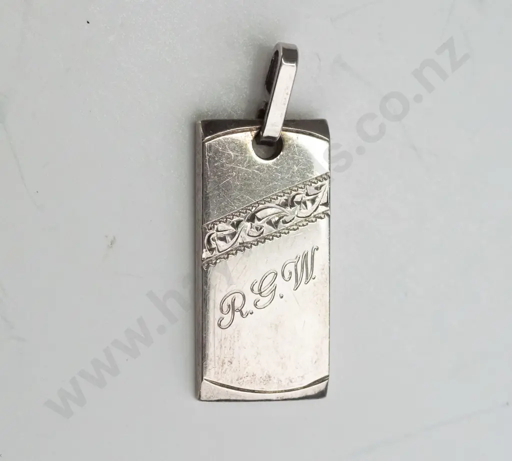 silver ingot with engraving & RGW stamped stg sil Image 1++