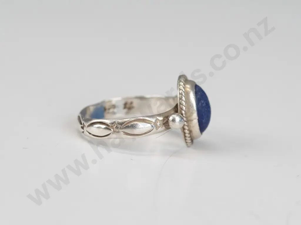 silver dull purple stone ring Image 1++