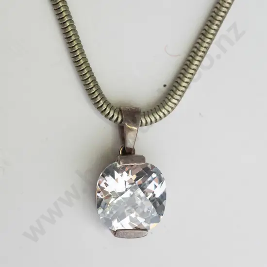 silver cz necklace stamped 925 cz no mark on chain