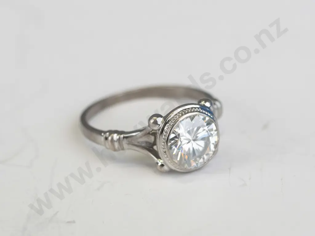 silver cz ring  no mark Image 1++