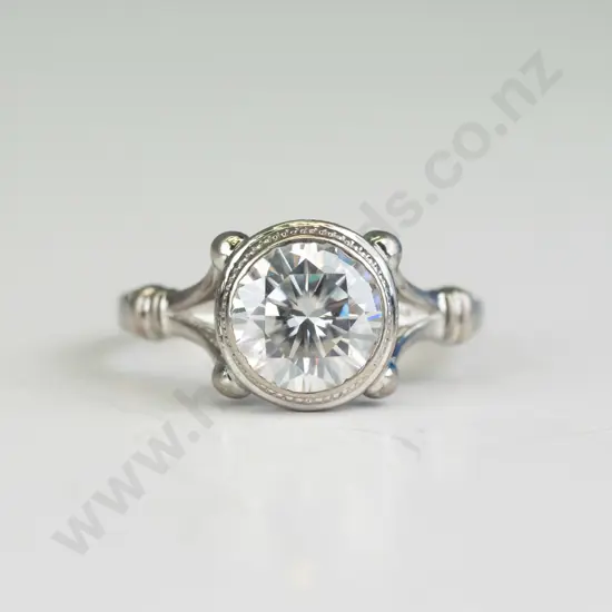 silver cz ring  no mark
