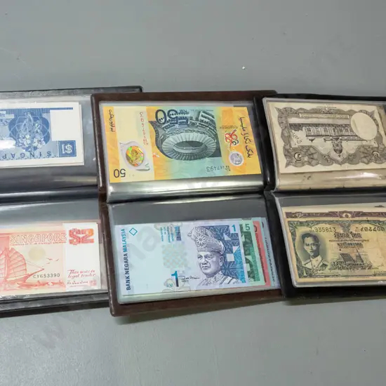 3 bank note collector's wallets - Malaysia, Singapore, Thailand?
