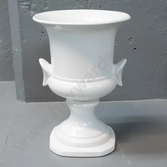 white glaze Crown Lynn urn vase - marked only "2077" H-240 D-170 at top rim