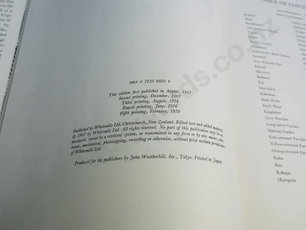large hard cover book - Buller's Birds - some foxing and small tear to dust cover, 5th printing 1979 Image 1++