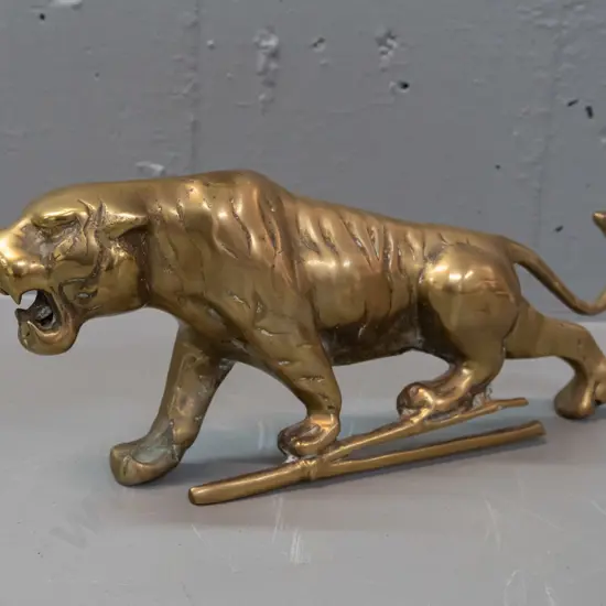 cast brass tiger figure H-130 L-300