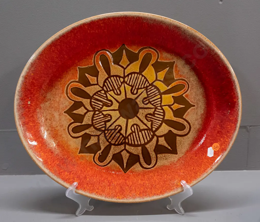 retro Poole pottery Aegean large oval platter L-400 W-335 Image 1++