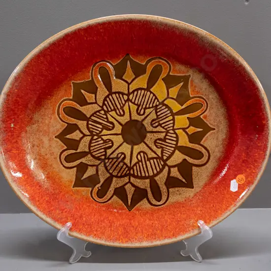 retro Poole pottery Aegean large oval platter L-400 W-335