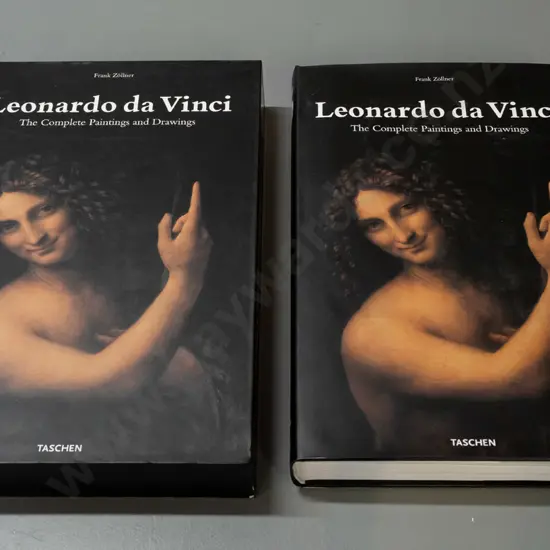 slip-cased hard cover book - Leonardo da Vinci - The Complete Paintings and Drawings. Taschen 2007, 25th anniversary ed.