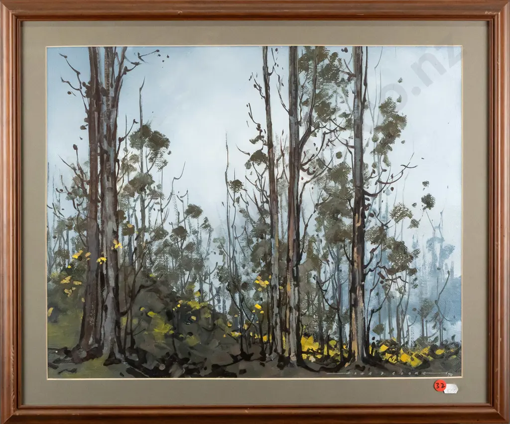Alan D Cooke '90 - framed oil "Rainy Afternoon, Glenorchy Road, Lake Wakatipu" H-390 W-490 Image 1++