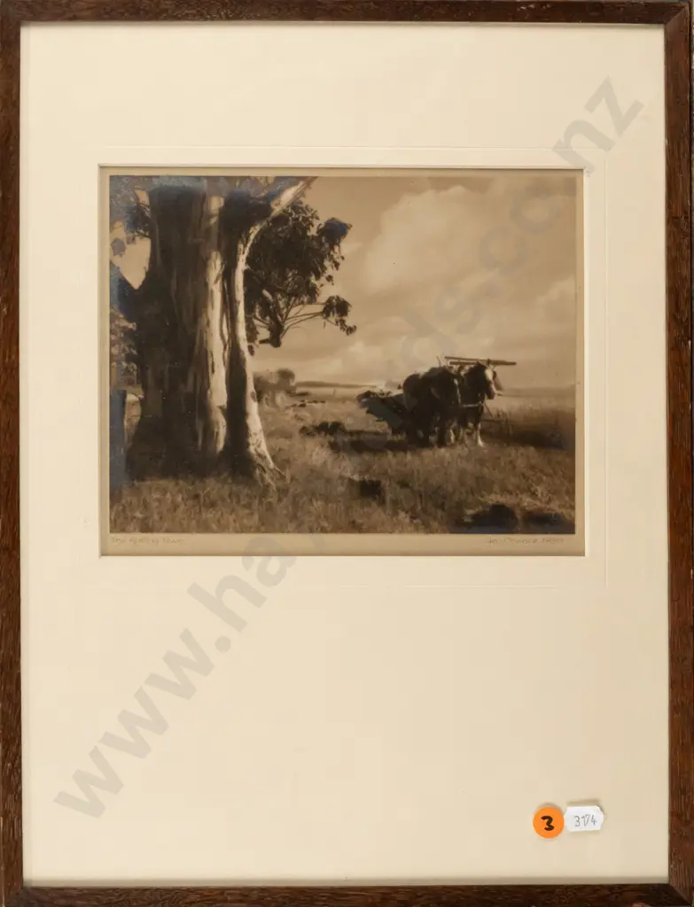 George Chance - framed vintage photograph "The Resting Team" (slight aging) H-150 W-210 Image 1++