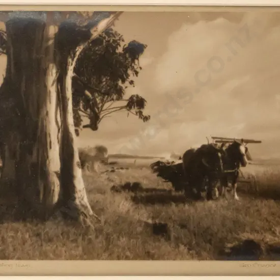 George Chance - framed vintage photograph "The Resting Team" (slight aging) H-150 W-210