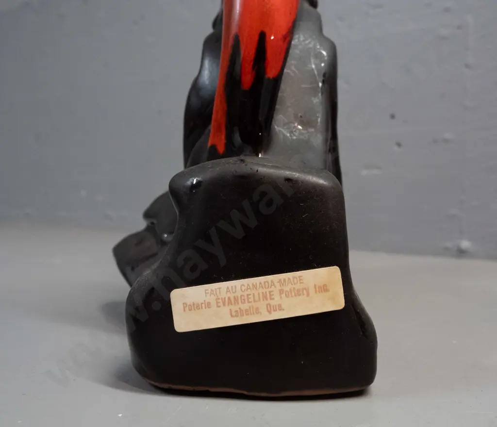 Evangeline Potteries Canada pottery figure of 3 leaping dolphins - needs cleaning H-235 W-370 Image 1++