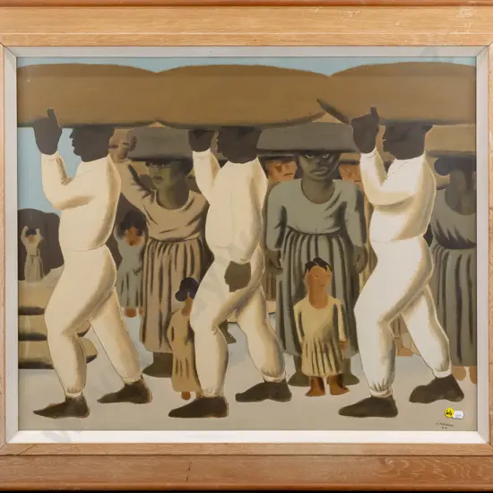 framed Candido Portinari  print "The Coffee Bearers" H-580 W-710