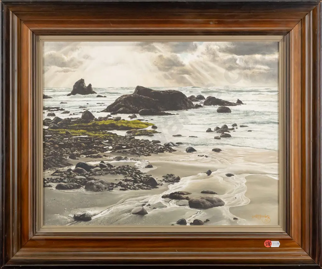 Hamlin '80 - framed oil - coastal scene H-340 W-430 Image 1++