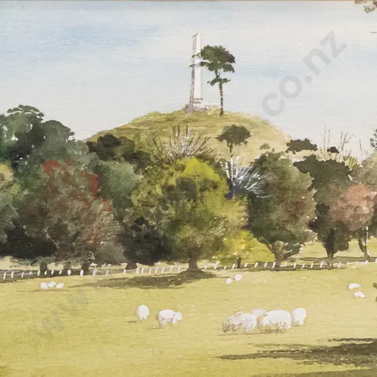 Rena Swift - framed watercolour "One Tree Hill" H-110 W-170