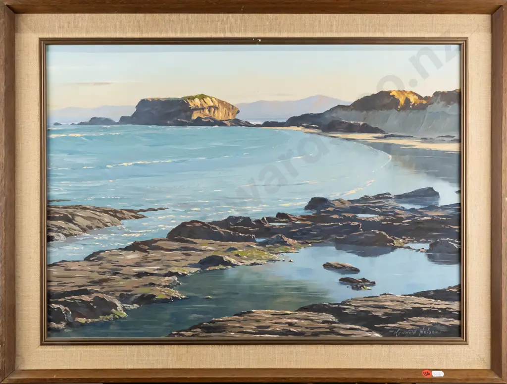 Kenneth Nelson 1977 - framed oil "Low Tide Brighton" H-420 W-590 Image 1++