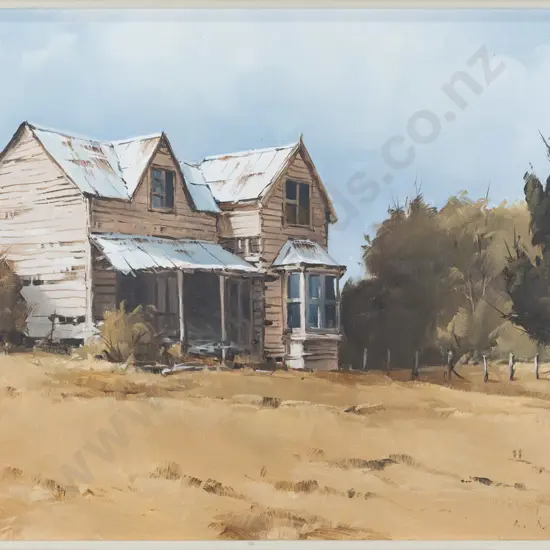 Graham Taylor - framed oil on board "Pioneer Homestead, Wakefield Nelson" H280 W460