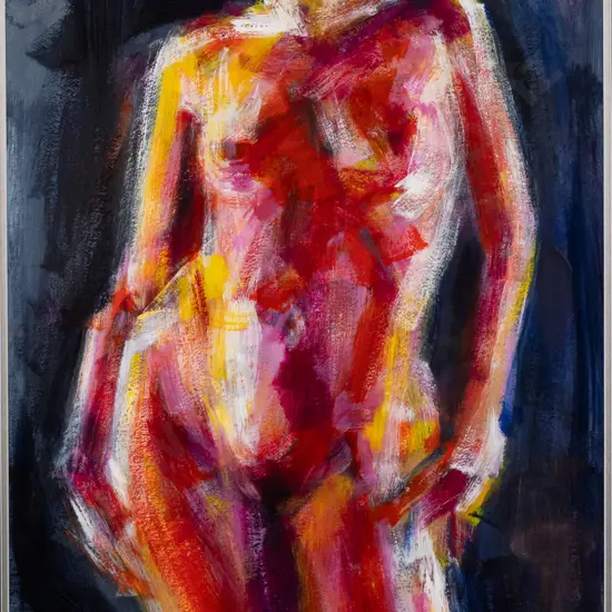 Nigel Wilson - framed oil - nude H690 W480