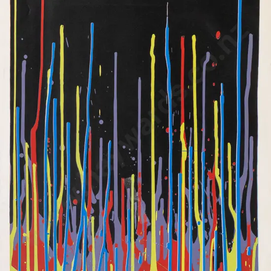 Clive Humphreys - unframed double sided print - abstract H610 W430 (some wear)