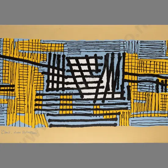 Rob Piggott 2011 - acrylic on boxed canvas "Cloud, Lake Reflection Wanaka Series" H650 W1300