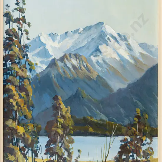 E Thomas 1983 - framed oil - "Mt Owen" H-290 W-220