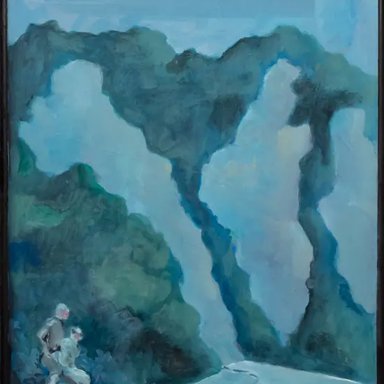 Rodney Hamel - framed oil on board "Chalk Cliffs on Rugen" H560 W380