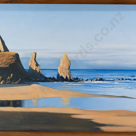 Graham Tait - framed acrylic - coastal scene