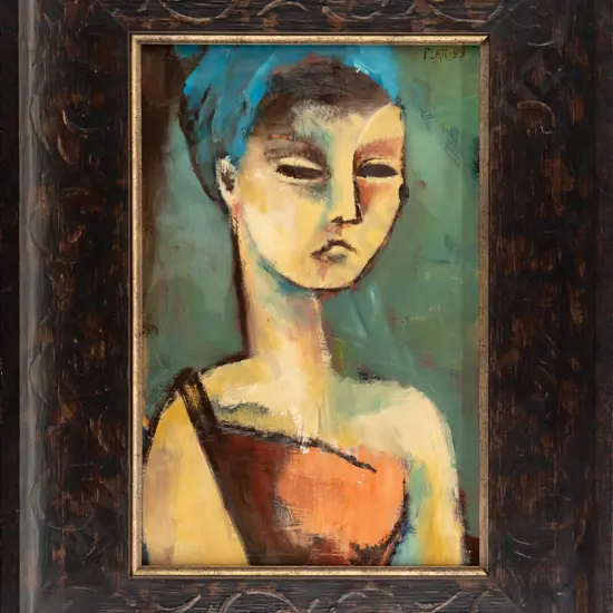 Suzy Platt '99 - framed oil - portrait H370 W240