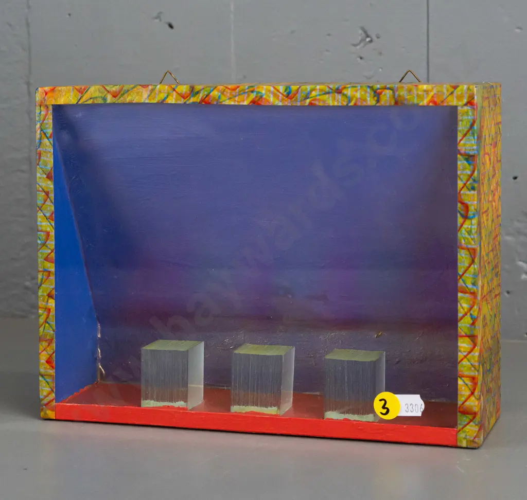 Marion Mertens 2015 - mixed media with glass "Coverslips #3" H185 W240 Image 1++