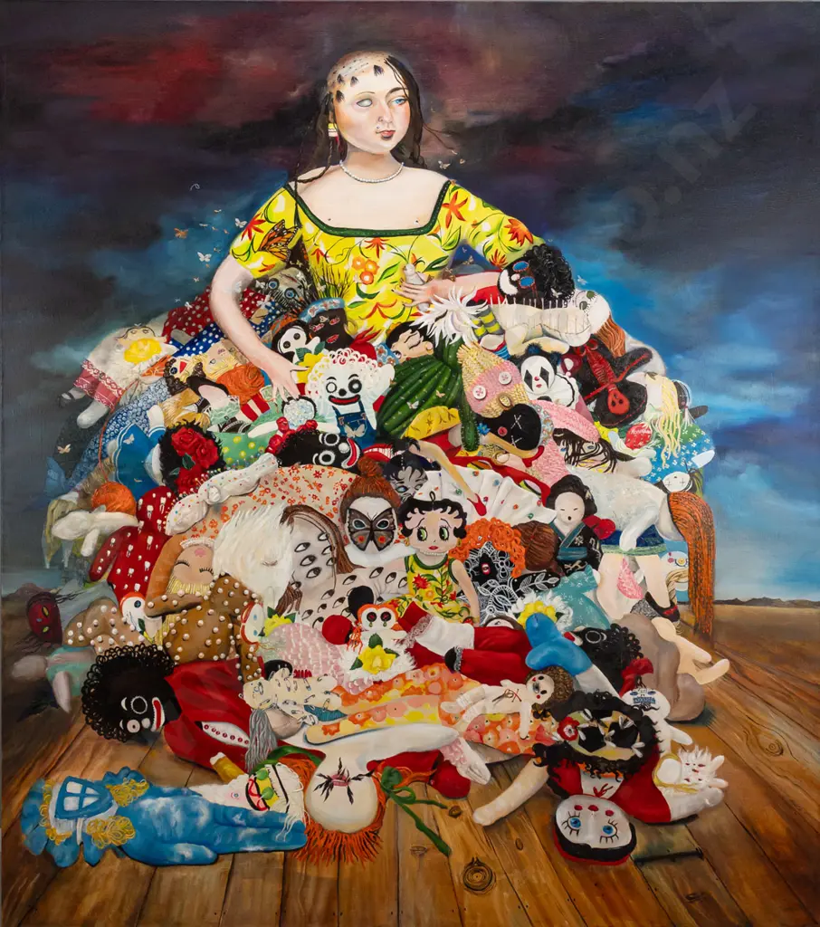 Sharon Singer 2005-008 - oil on box canvas "Mother Tongue" H1800 W1600 Image 1++