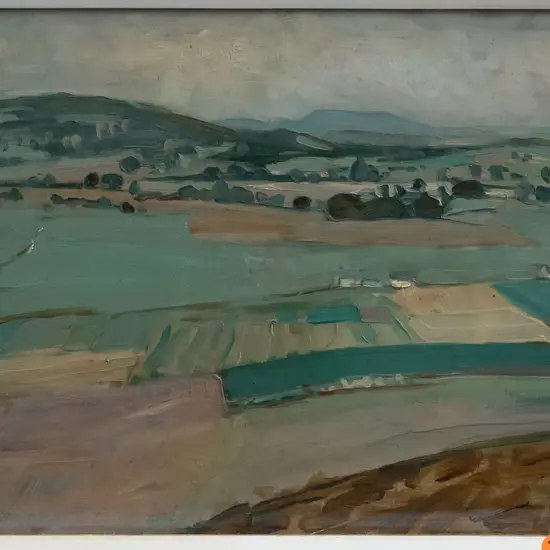 Gertrude Leese - framed oil - landscape H220 W280