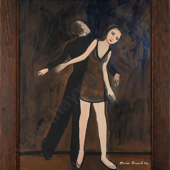 Annie Baird '75 - framed oil on board - dancers H440 W340