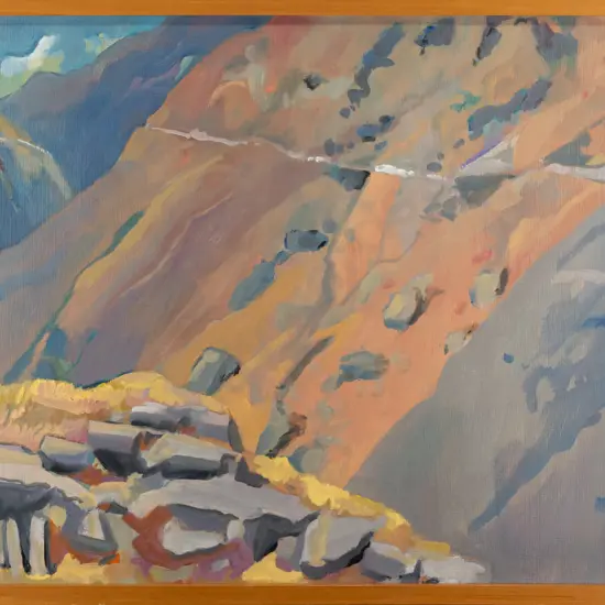 Rodney Hamel - framed oil on canvas - Skipper's Canyon H500 W680