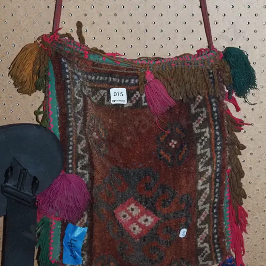 hand bag made from 2x small woollen prayer mats