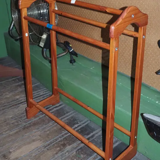 wooden towel rail
