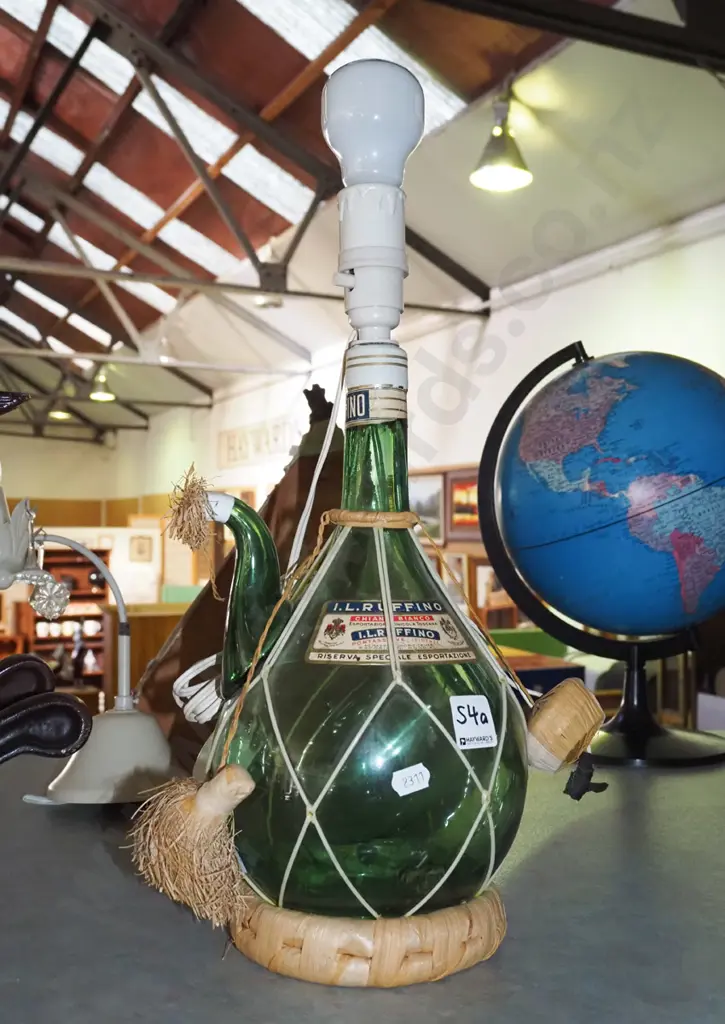retro Chianti bottle/lamp base H-380 Image 1++