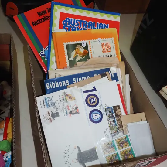 box; first day covers etc