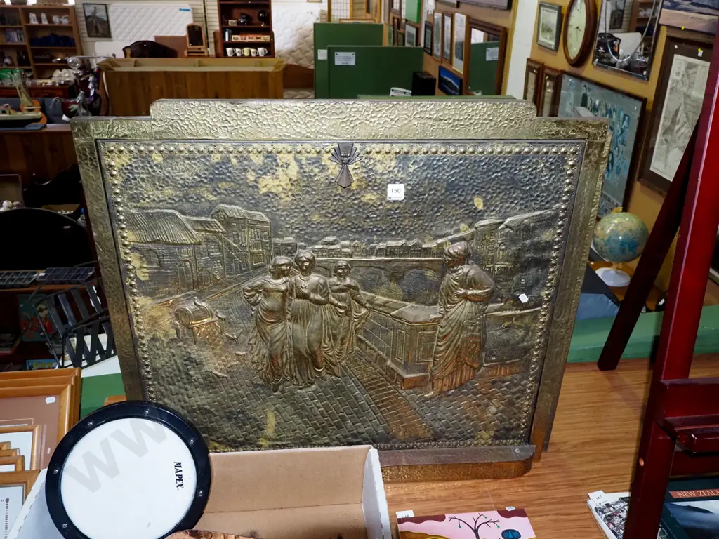 pressed brass firescreen Image 1++