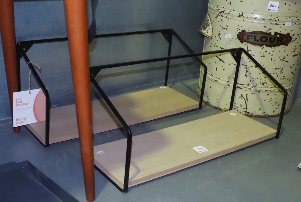 2x small mdf wall mounted shelves Image 1++