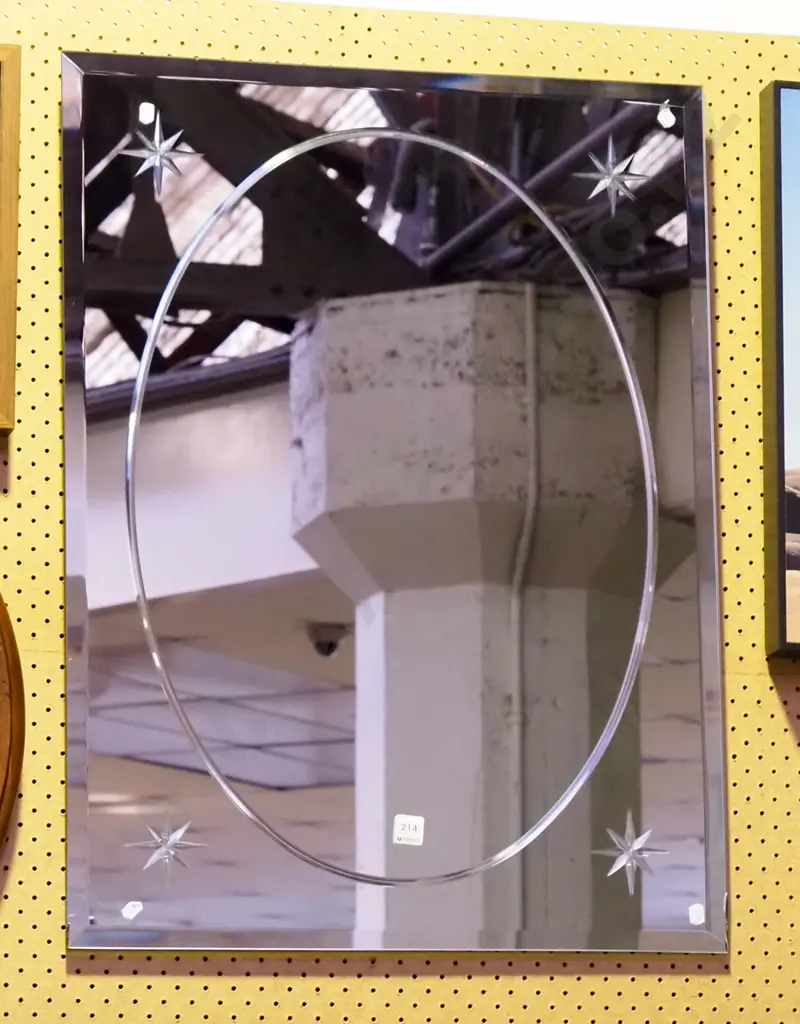 cut glass bevelled edge wall mirror Image 1++