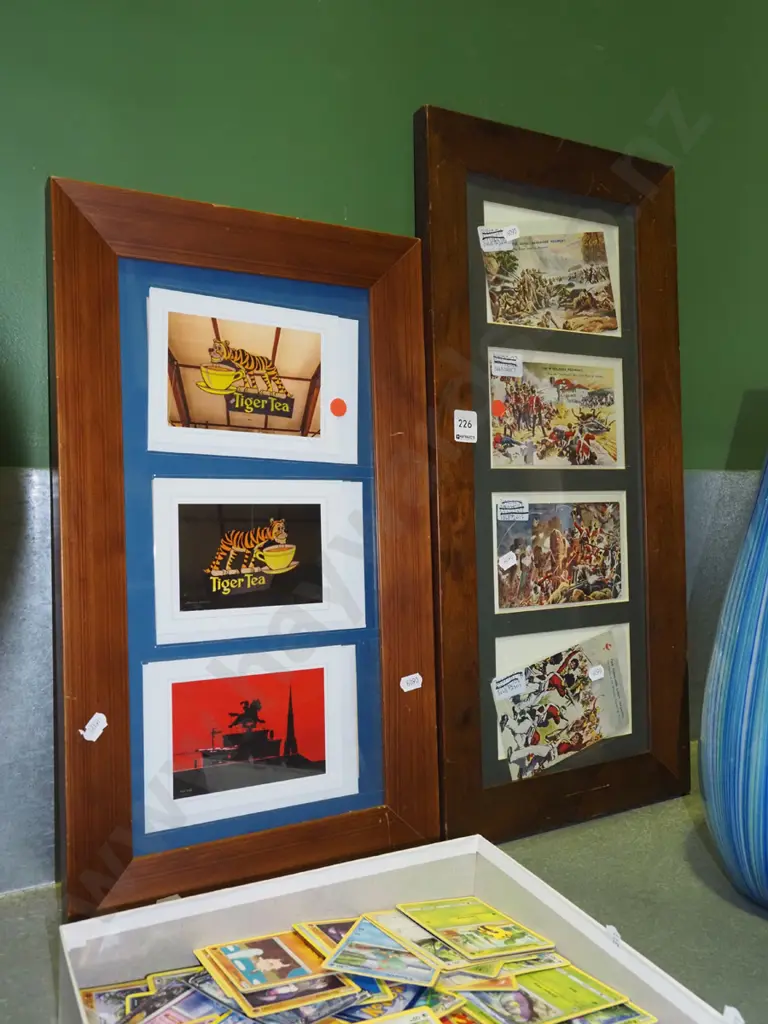 2x wood framed postcards - red dots Image 1++