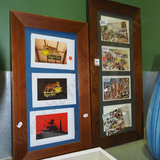 2x wood framed postcards - red dots