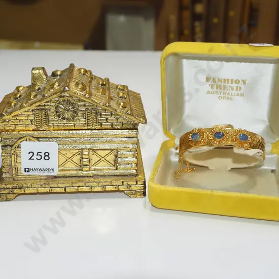 cased bangle, small jewellery box